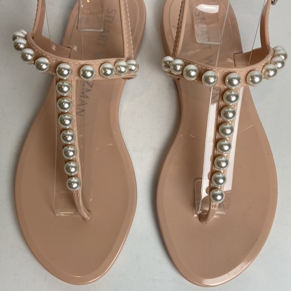 Stuart Weitzman Goldie Pearly Stud Jelly Sandal 5 Vacation Resortwear Maximalist - Picture 6 of 15